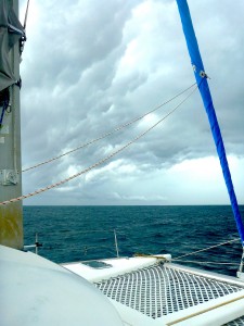 Wind and rain offshore