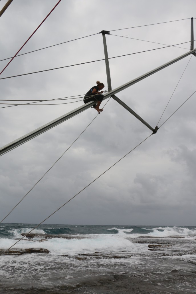 Climbing the mast