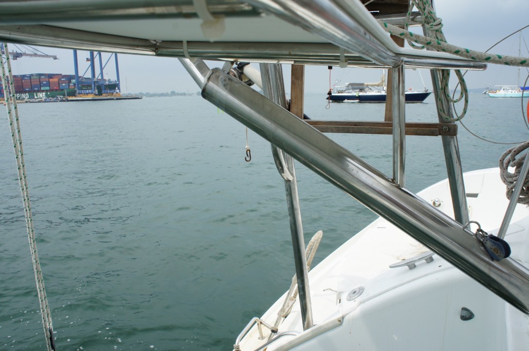 Old davits, new seating attachment